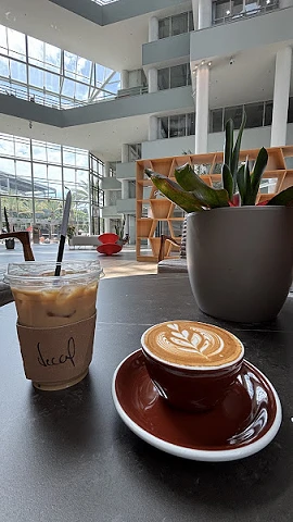 Iced and Hot Latte Coffee