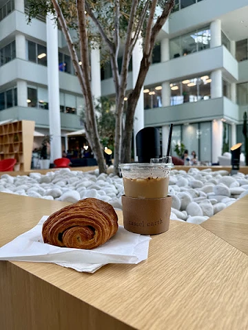 Iced Latte with Chocolate Croissant