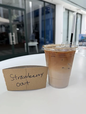 Iced Strawberry Latte with Oat Milk